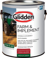 Glidden GLFIIE50GR-01 Exterior Paint, High-Gloss, Medium Green, 1 gal